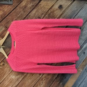 Jones of New York tunic sweater bright coral Medium
